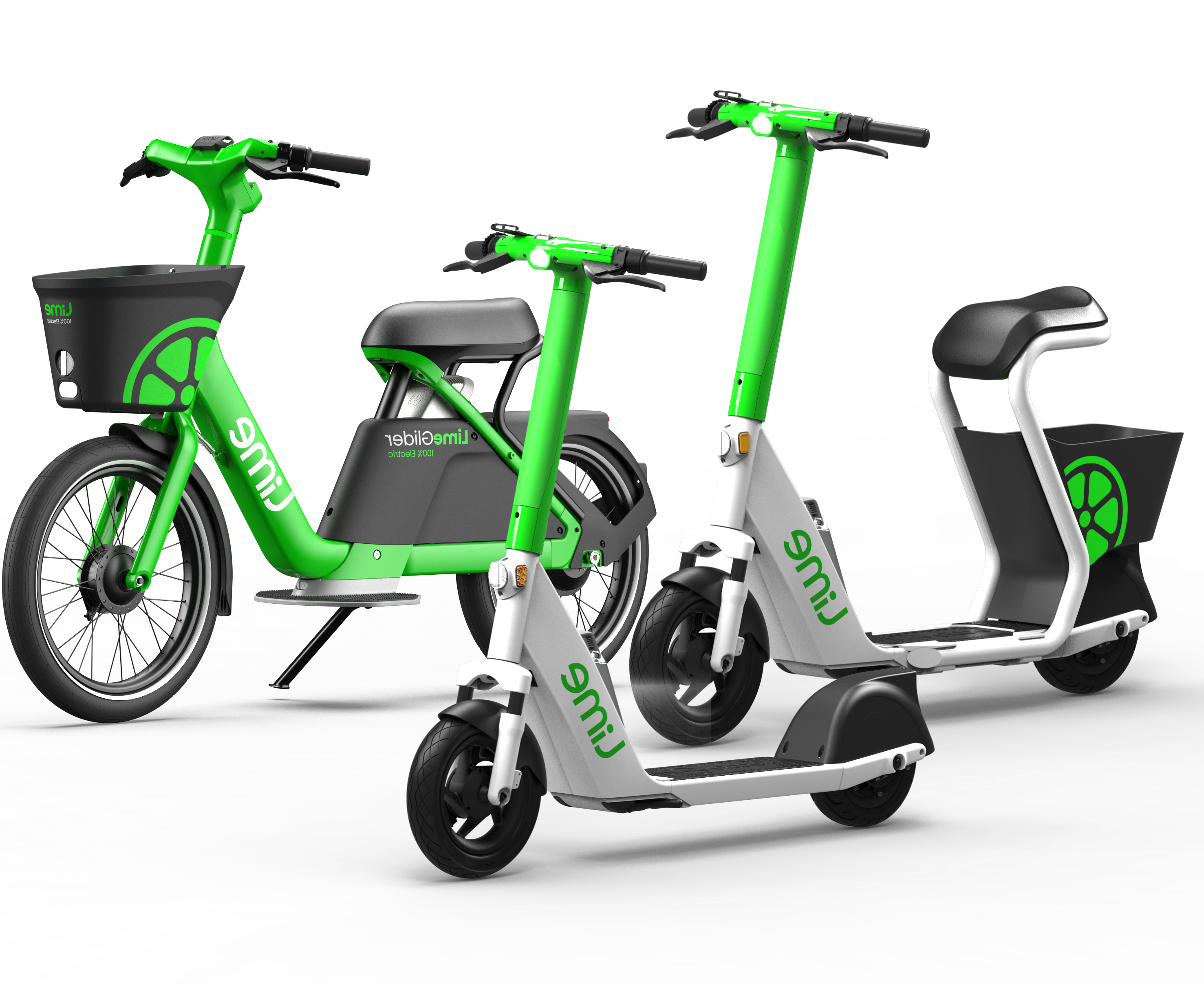 Lime seated scooter, Lime scooter, Lime glider